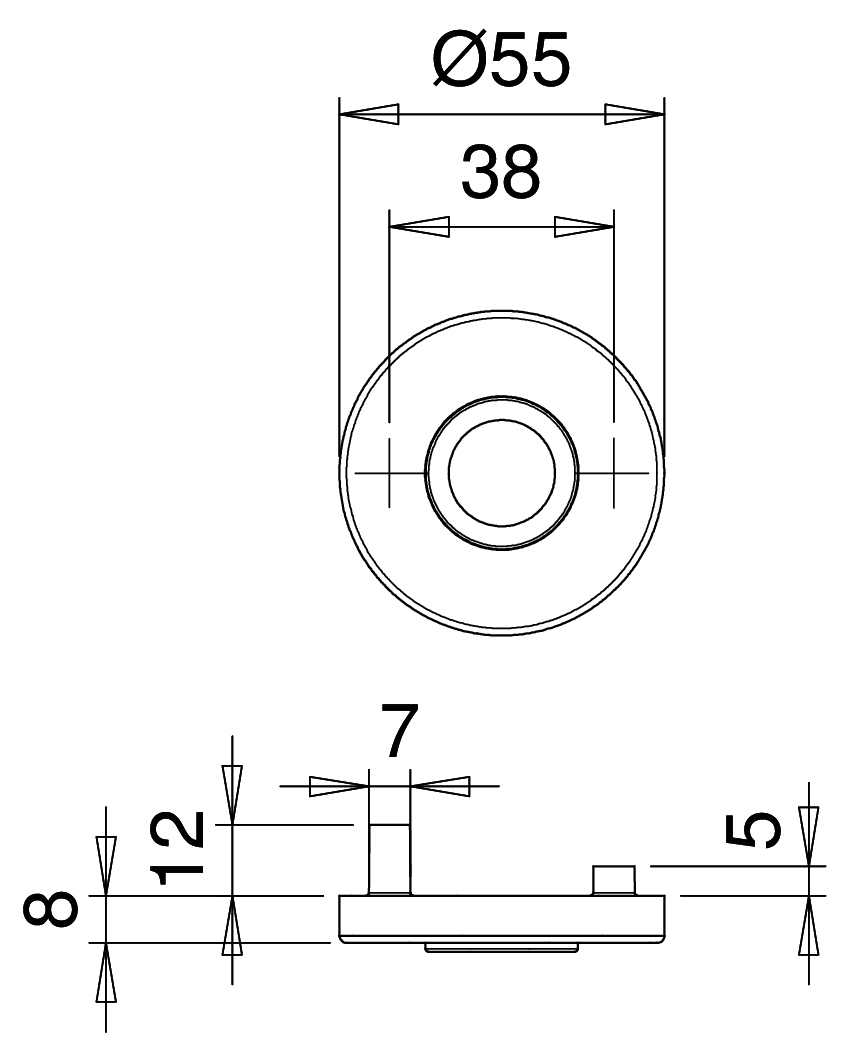 Artikelbild 2 des Artikels EDI Drückerrosettenpaar 082 - Edelstahl