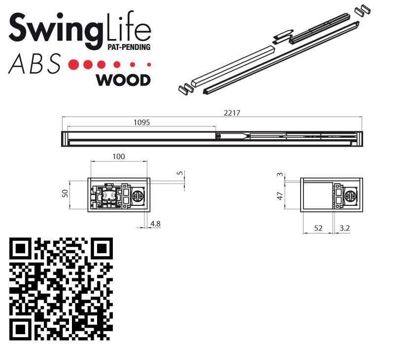 SWINGLIFE Holz Variabel 2ABS HvM 2150 mm Schwarz