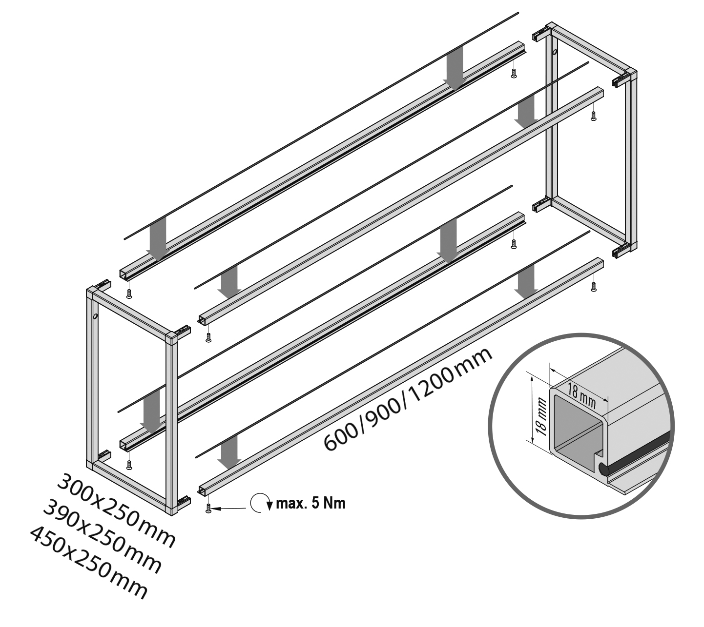 Artikelbild 2 des Artikels Smartcube Streben-Set 900mm, Schwarz