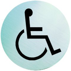 Hinweisschild Ø 60 mm "Rollstuhl"