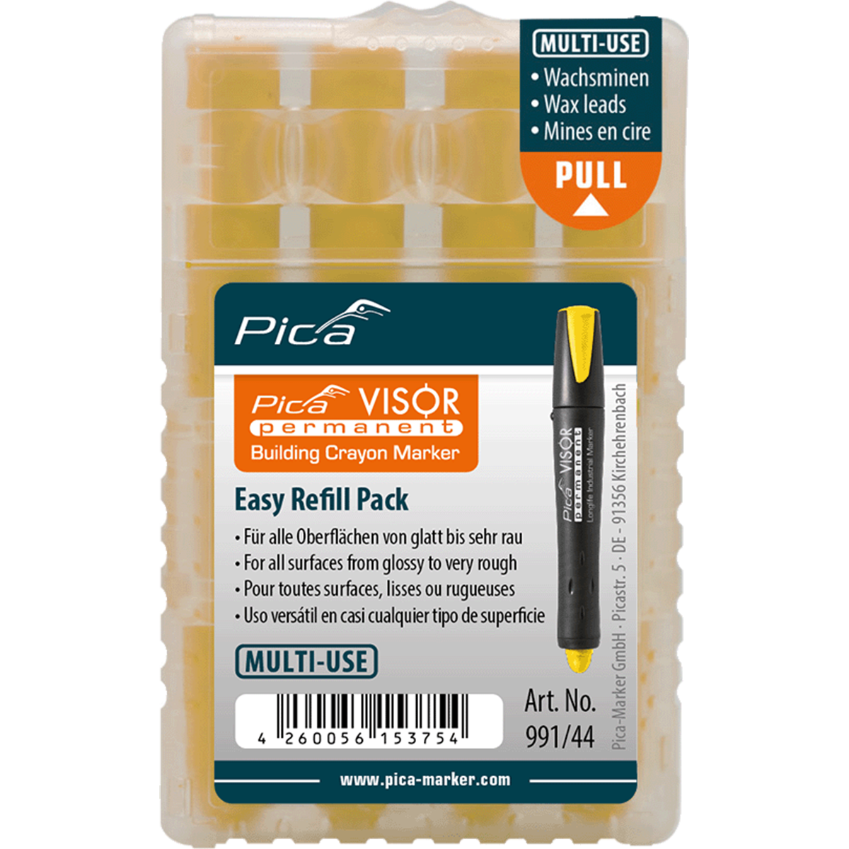 Pica Visor Ersatzminen Gelb, 4 Stück
