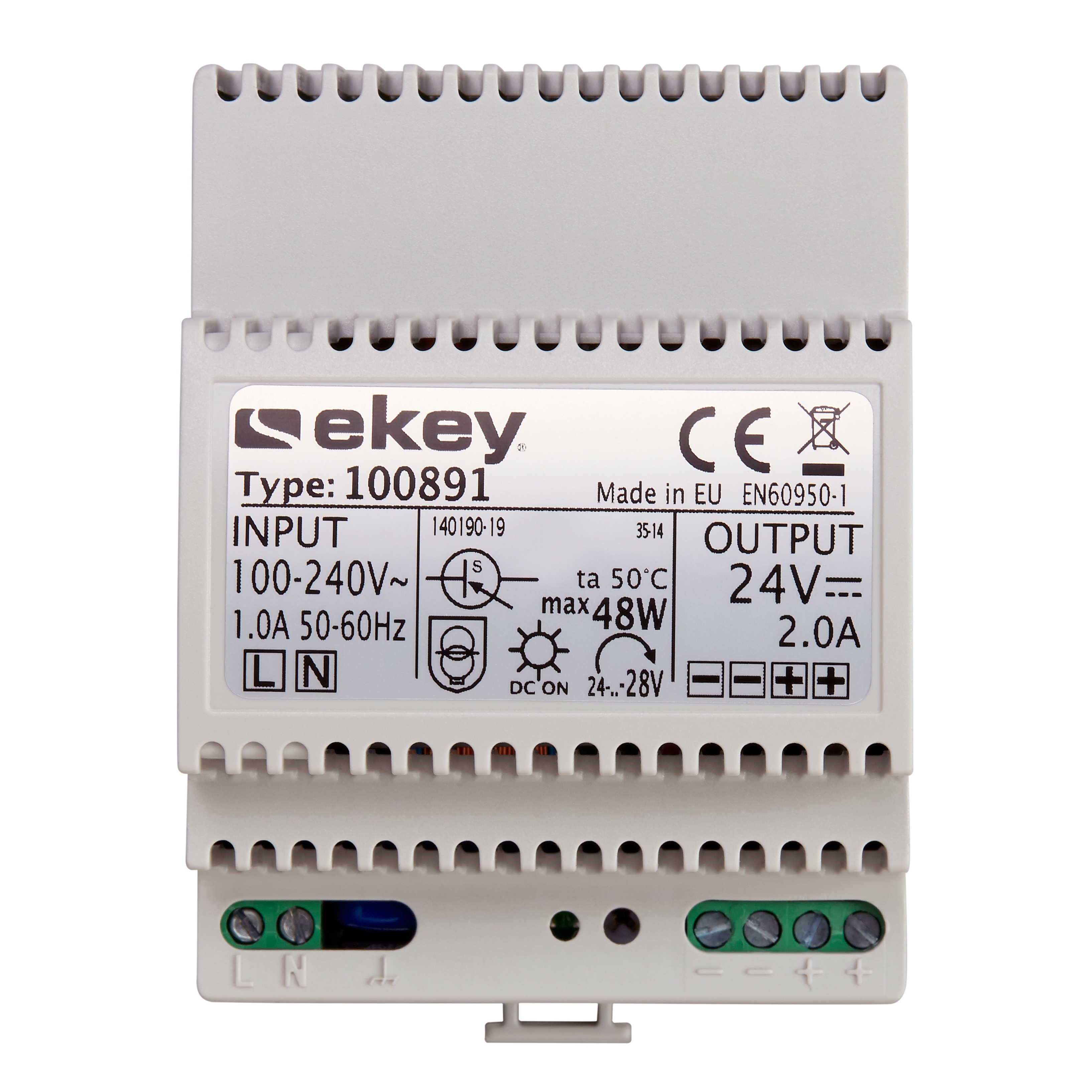 Artikelbild 1 des Artikels ekey Hutschienennetzteil 230 VAC/ 24 VDC/ 2A ekey Hutschienennetzteil 230 VAC/ 24 VDC/ 2A