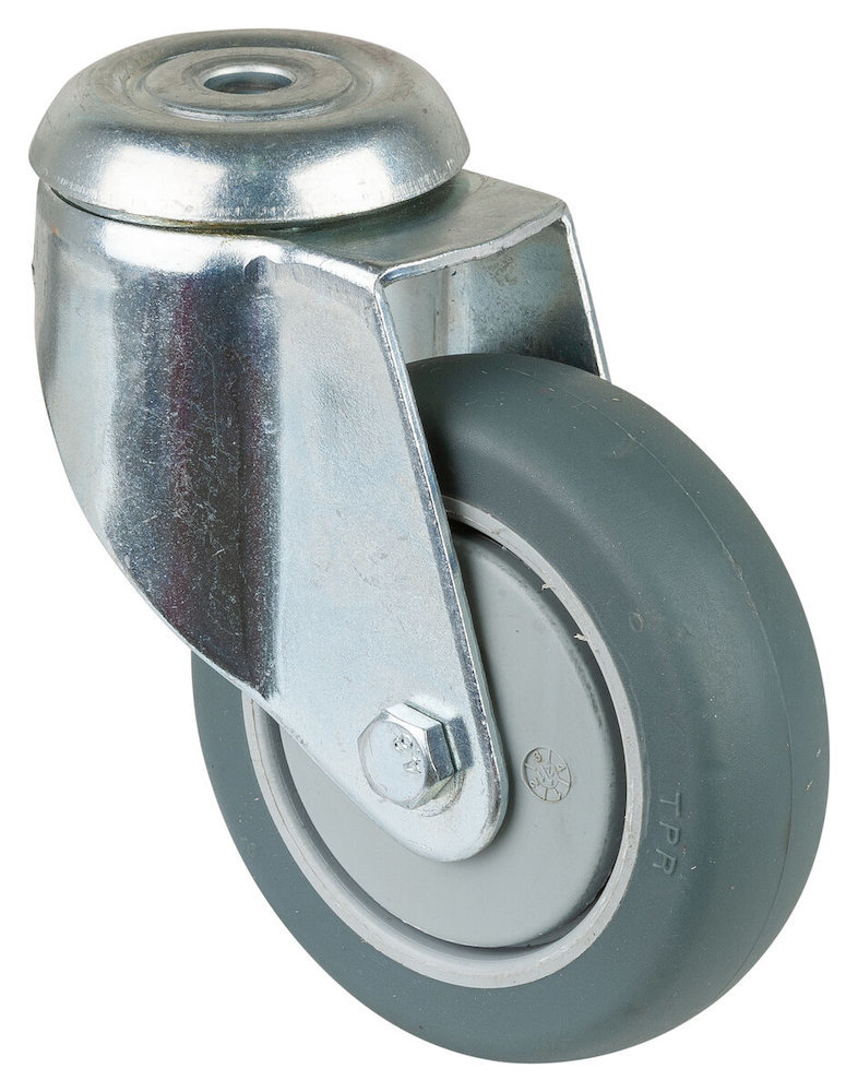 Artikelbild 2 des Artikels Apparate-Lenkrolle Ø100mm Gummi grau Bauhöhe 134mm
