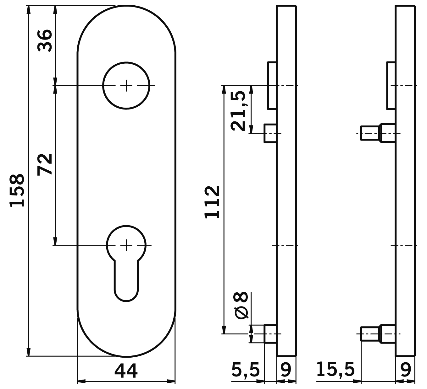 Artikelbild 2 des Artikels OGRO Premium ZT/FS-Innen-Kurzschild 7051K PZ 72 mm