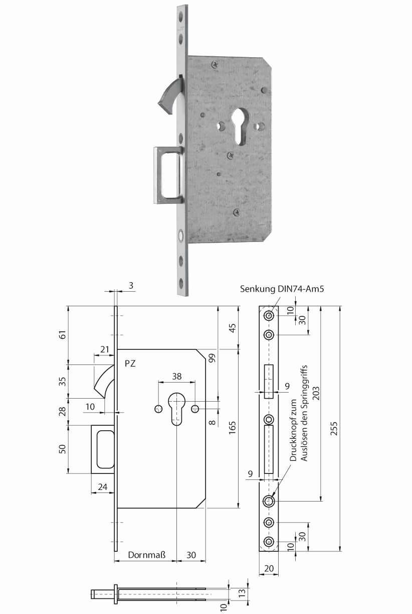 Artikelbild 1 des Artikels BMH Schiebetürschloss 162/55 mm PZ BMH Schiebetürschloss 162/55 mm PZ