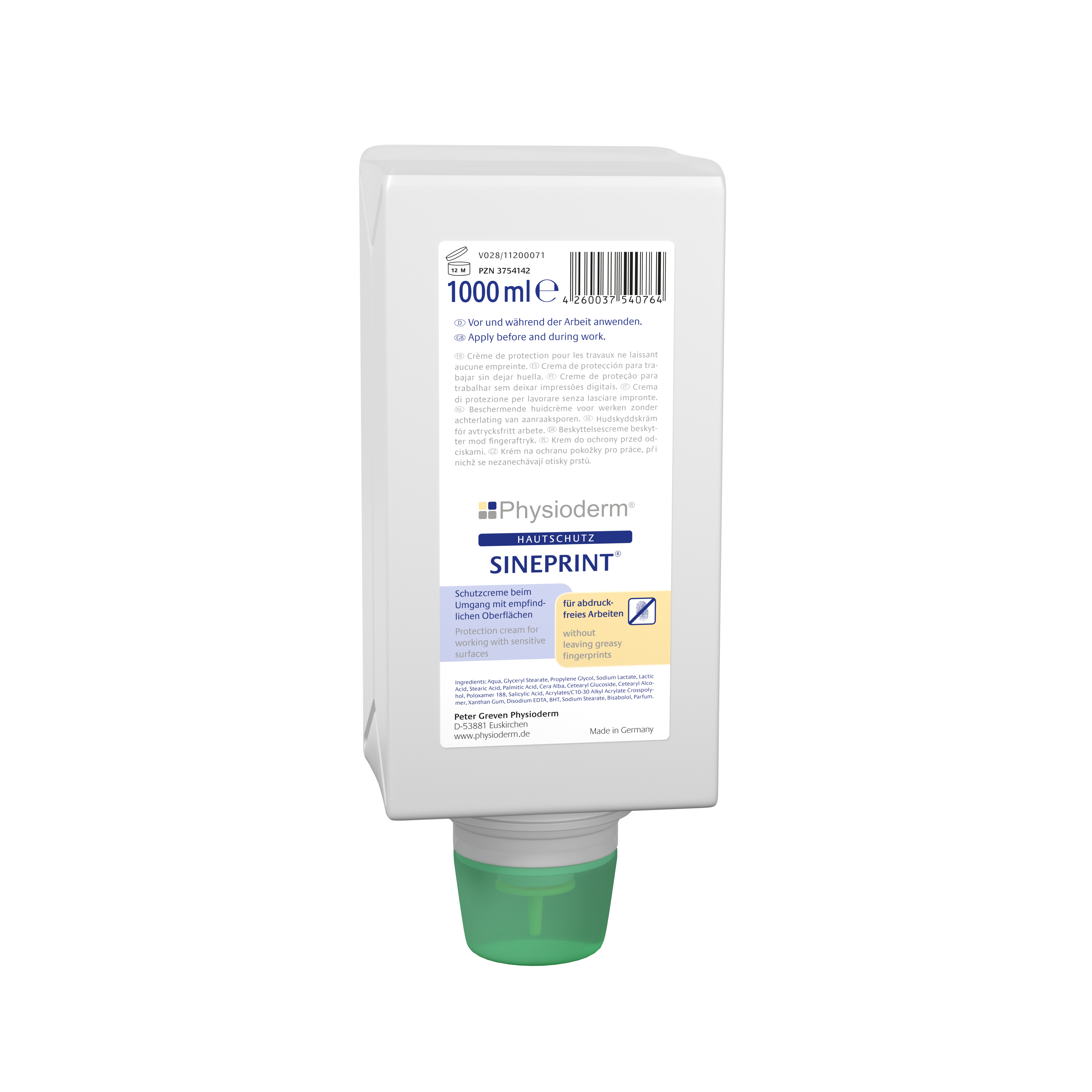Physioderm Hautschutzcreme Sineprint 1000 ml