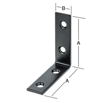 Stuhlwinkel 40 x 40 x 15mm, Stahl schwarz,