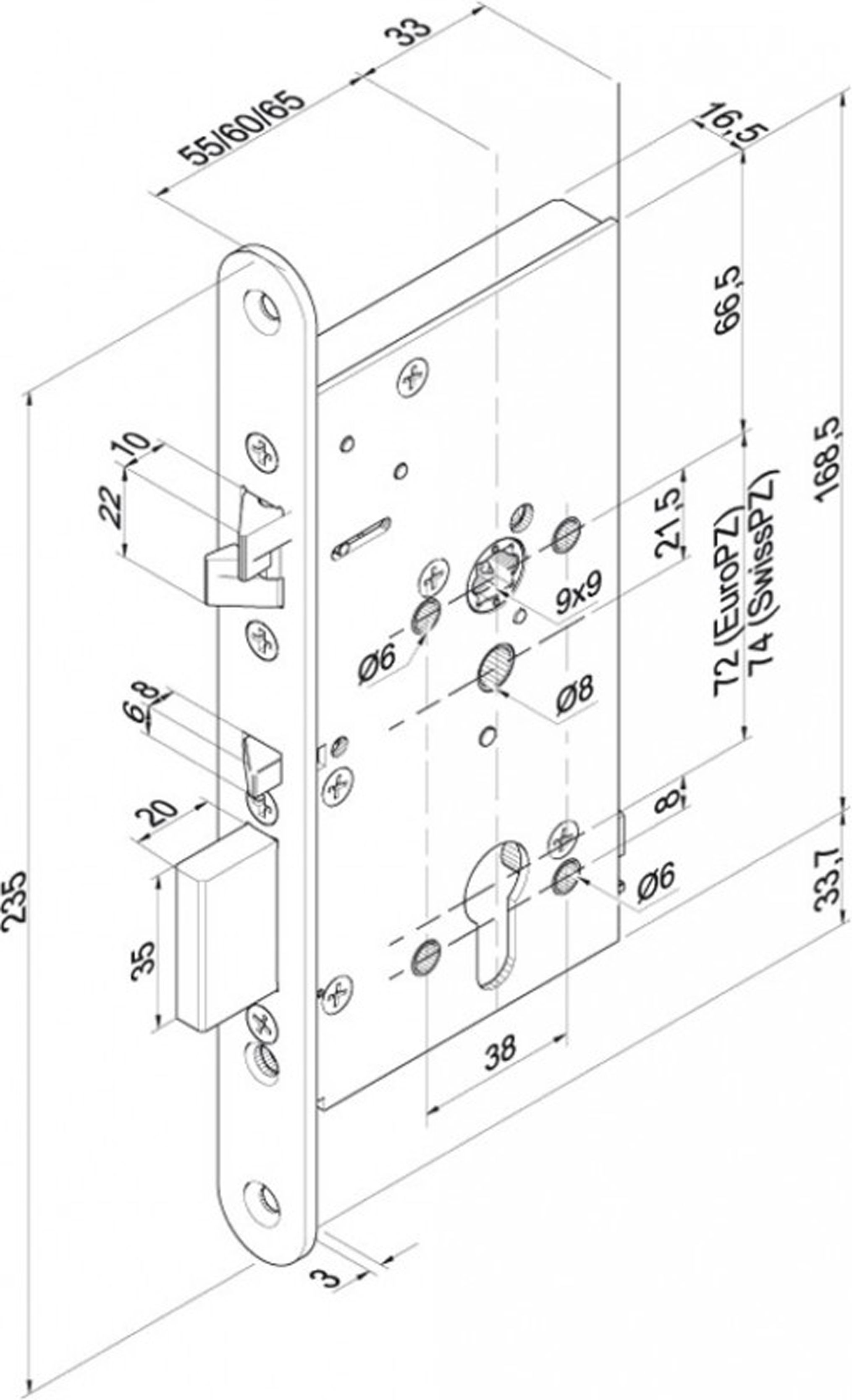Artikelbild 2 des Artikels Sicherheitsschloss 309X 100/72/24mm PZ