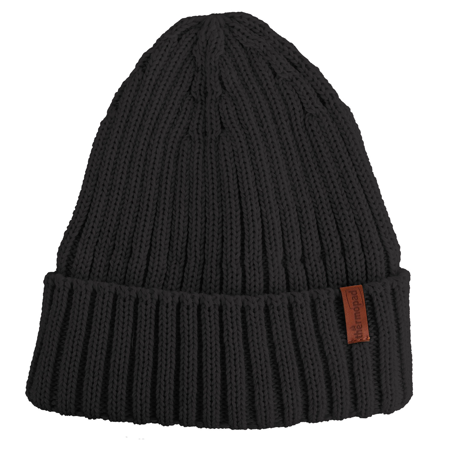 Thermopad Beanie Merino Wolle schwarz