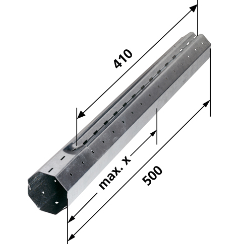 Teleskopwelle SW 60 Länge 500 mm