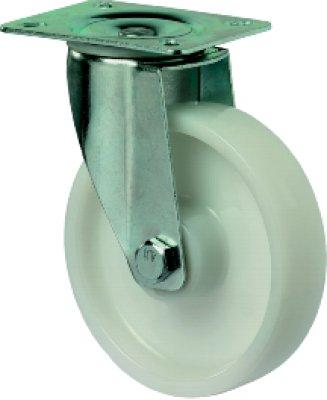 Artikelbild 2 des Artikels Lenkrolle Ø100mm Kunststoff weiß Bauhöhe 128mm