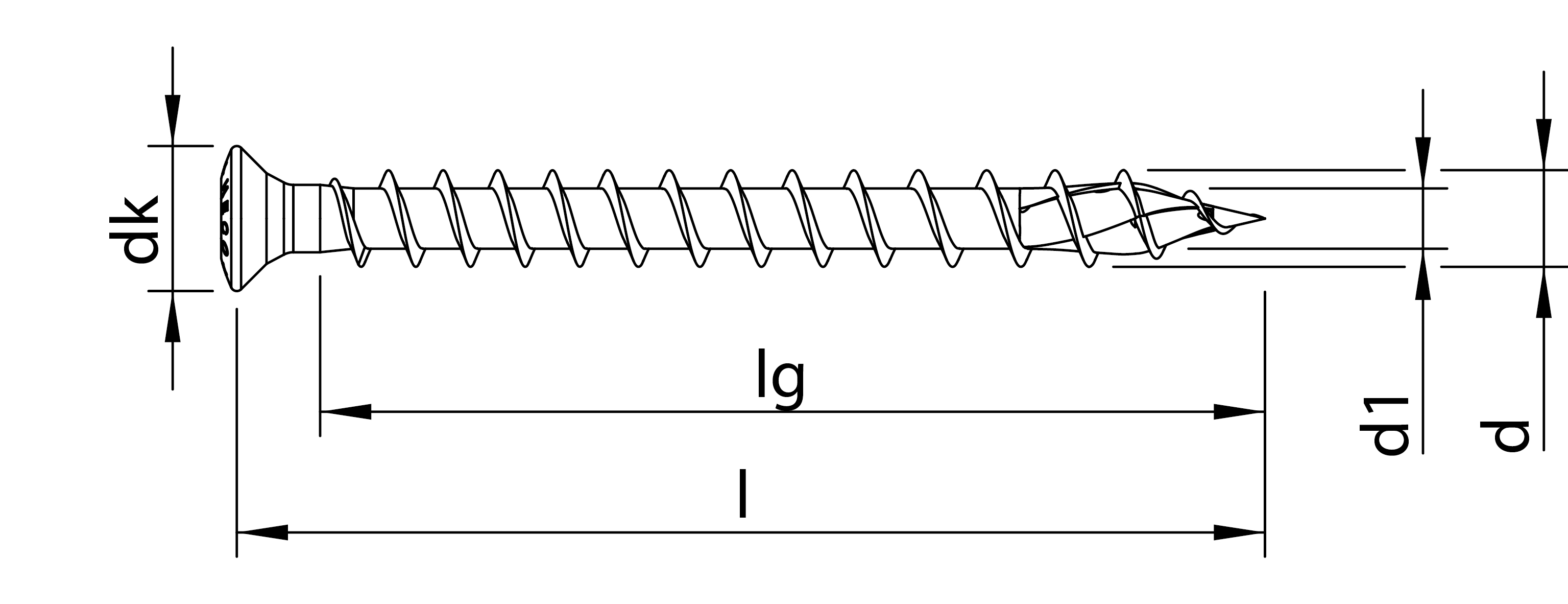 Artikelbild 2 des Artikels Fassadenschraube 4,5x50mm VVG Linsensenkkopf