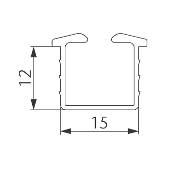 Einfach Lauf- u. Führungsprofil, Alu 18 x 14mm,