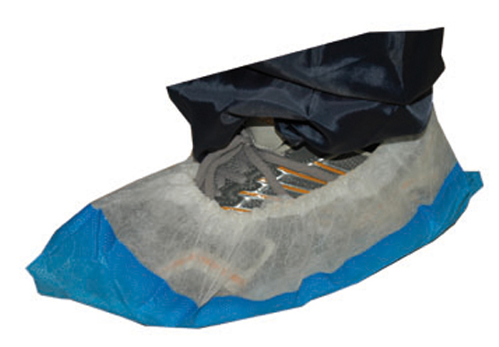 Artikelbild 1 des Artikels Einweg-Überziehschuhe mit Laufsohle CPE weiß/blau Einweg-Überziehschuhe mit Laufsohle CPE weiß/blau