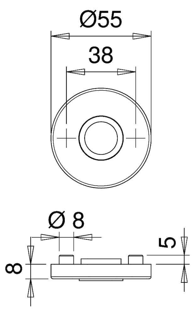 Artikelbild 4 des Artikels EDI Schlüsselrossette 086 PZ F 1 M 6 Verschraubung