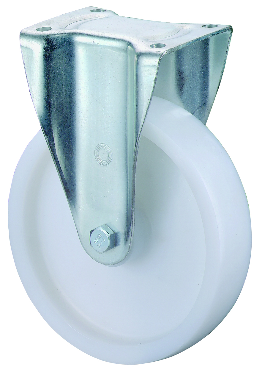 Artikelbild 1 des Artikels Schwerlast-Bockrolle Ø100mm Kunststoff weiß Schwerlast-Bockrolle Ø100mm Kunststoff weiß