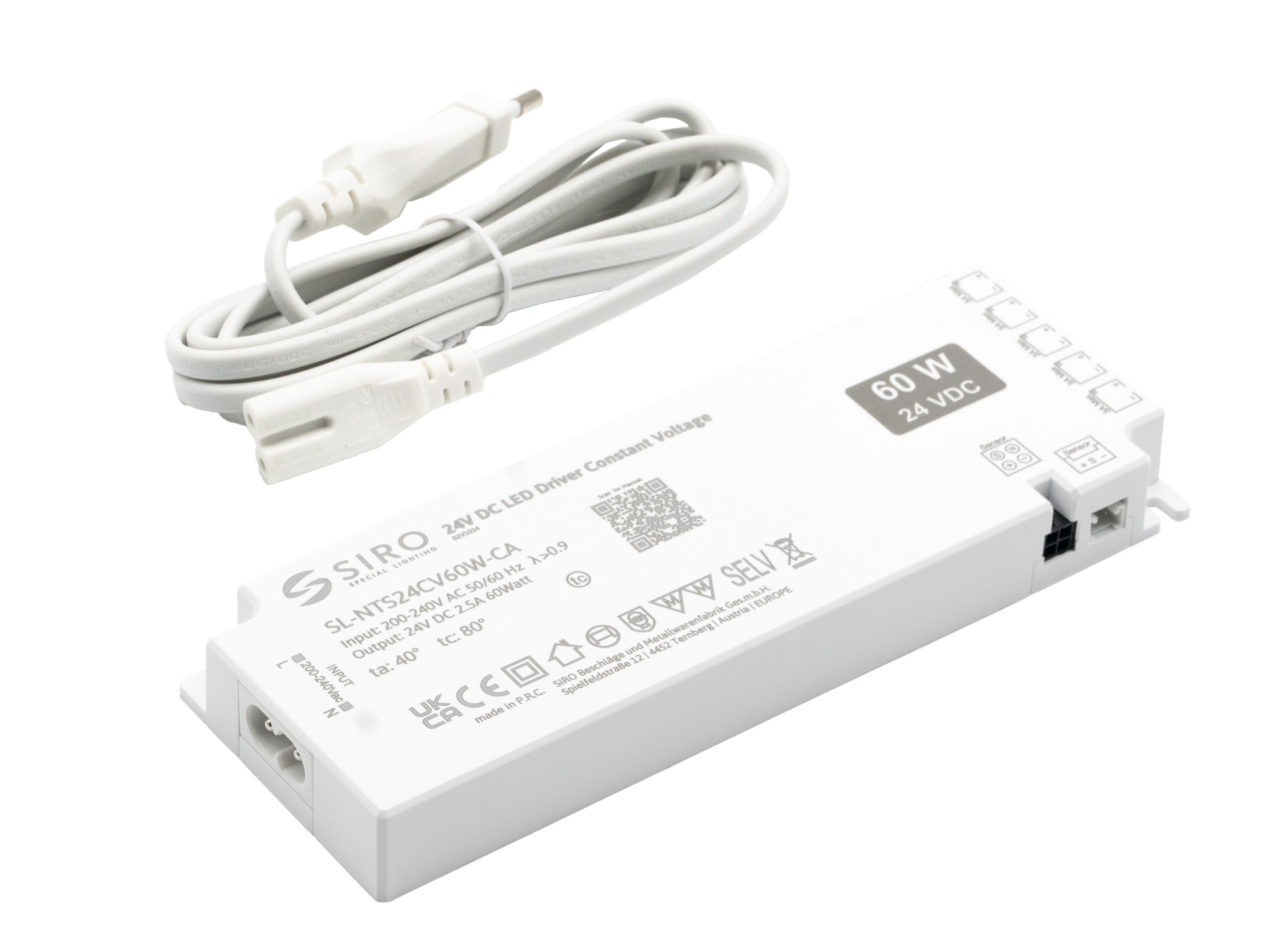 LED-Konverter 230 V, 24 V DC, 60 Watt, Anschluss