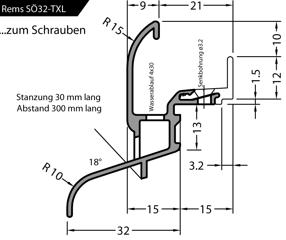 Bodenschwelle Rems SOE 32 TXL - EV 1