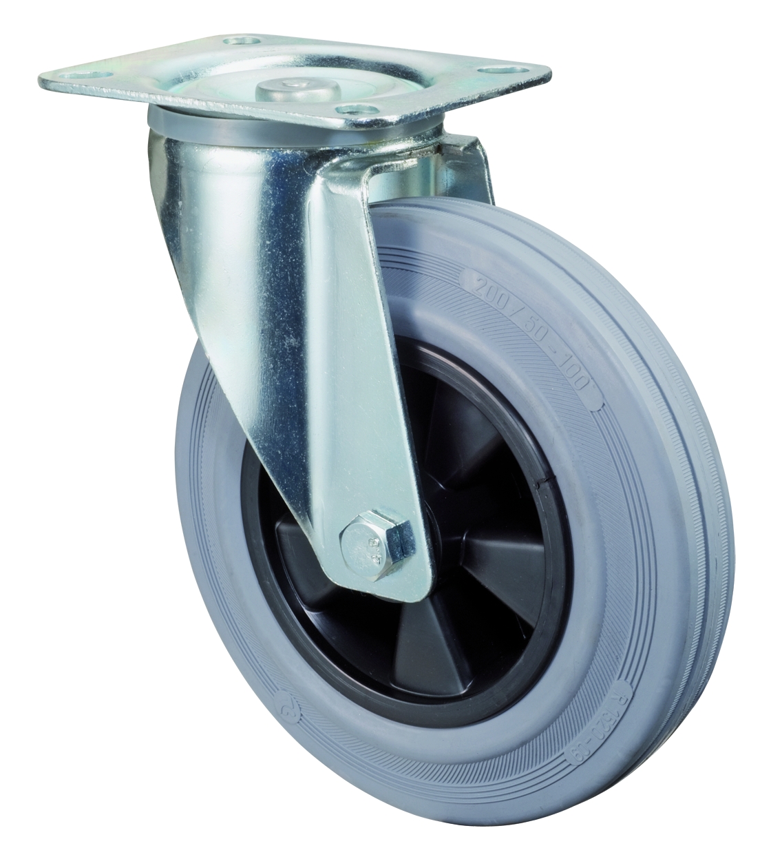 Artikelbild 1 des Artikels Lenkrolle Ø100mm Gummi grau Bauhöhe 128mm Lenkrolle Ø100mm Gummi grau Bauhöhe 128mm