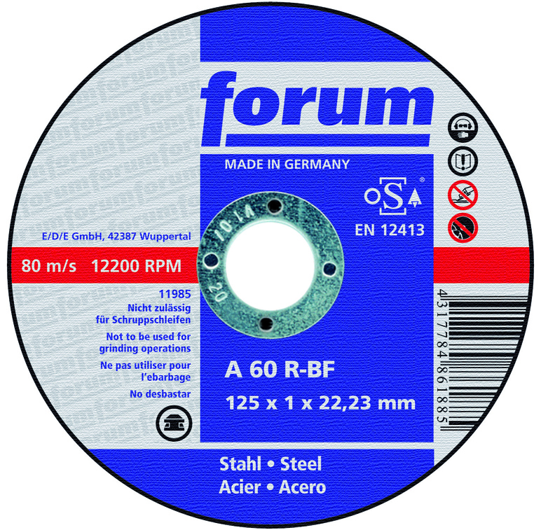 Artikelbild 1 des Artikels Forum Trennscheibe 115x1,0x22,23mm gerade Forum Trennscheibe 115x1,0x22,23mm gerade