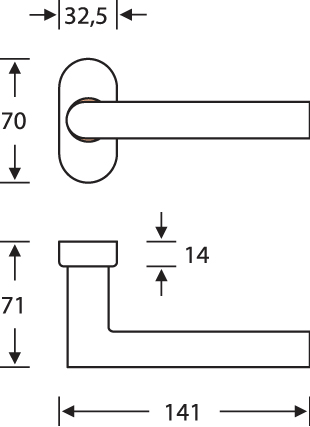 Artikelbild 2 des Artikels FSB* Türdrücker 8 mm f. Rahment. 09 1076 Edelstahl
