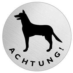 Hinweisschild Ø 60 mm "Achtung Hund"
