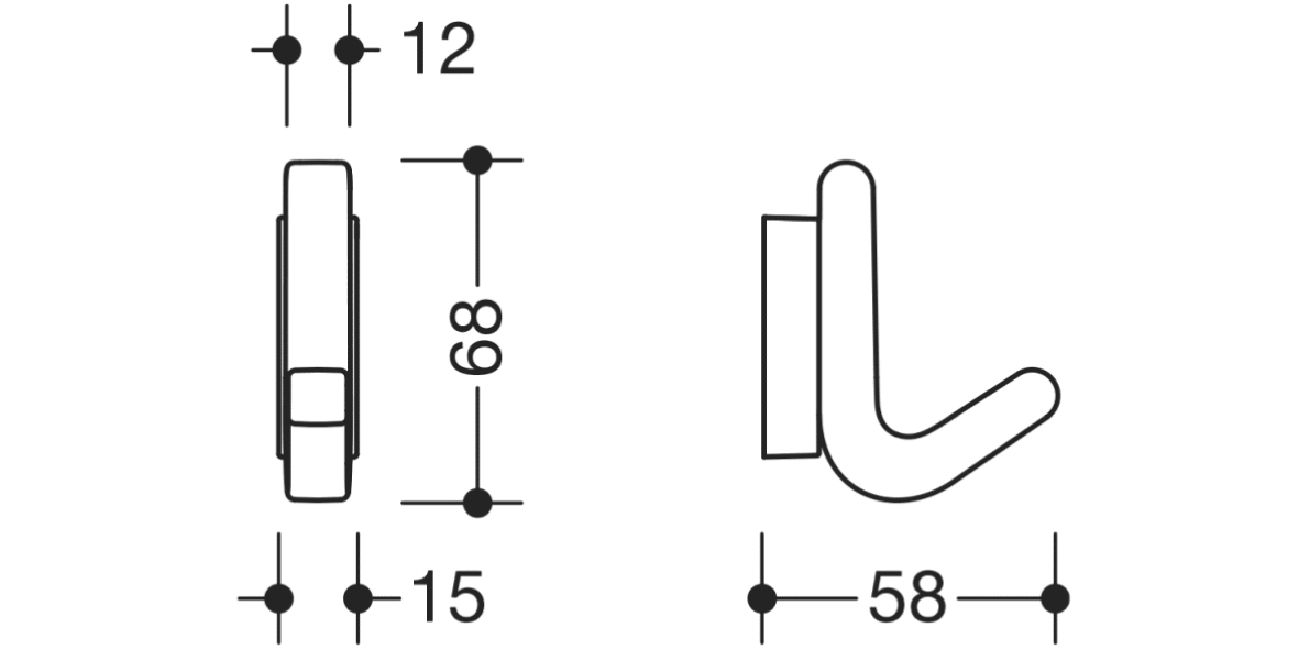 Artikelbild 2 des Artikels HEWI Einzelhaken elastisch 477.94B010 Fb. 18