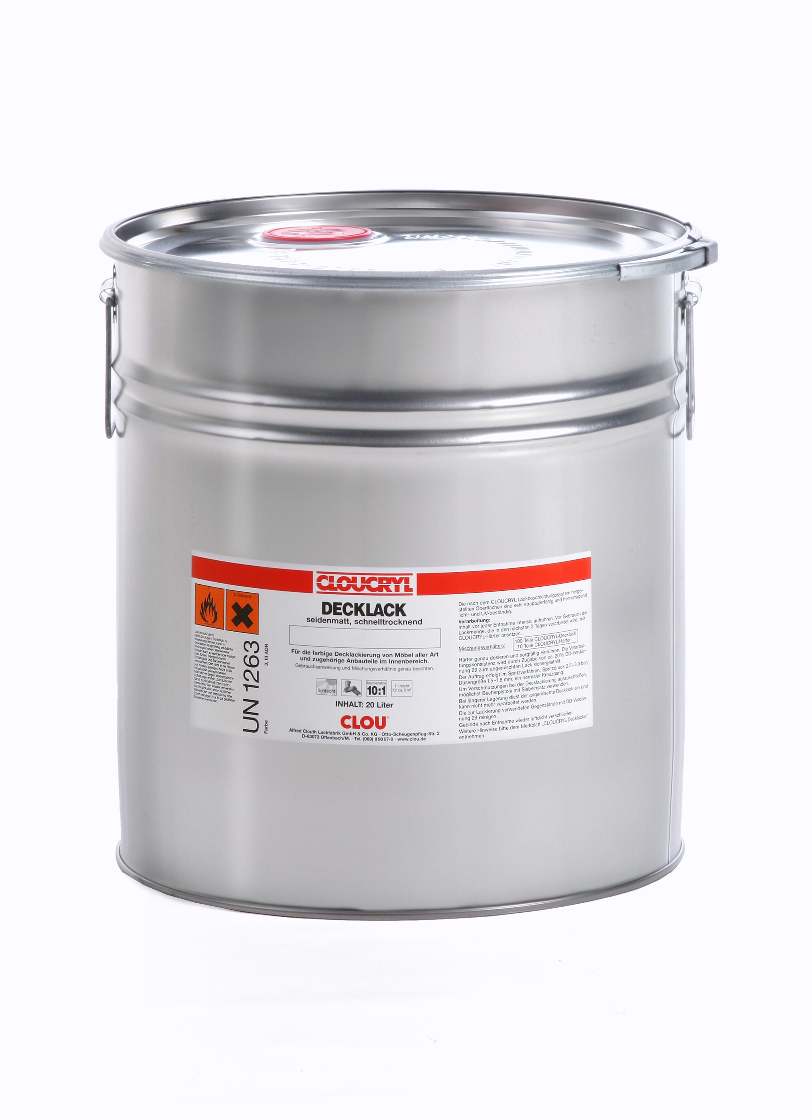 CLOUCRYL Decklack seidenmatt RAL 9010 Ka. a 5 l