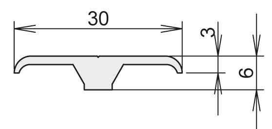 Athmer Dichtung Schwelle S - 965 mm silber eloxier