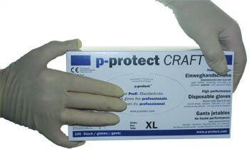 Artikelbild 1 des Artikels Einweghandschuhe p-protect Craft Gr. 10 ( XXL) Einweghandschuhe p-protect Craft Gr. 10 ( XXL)