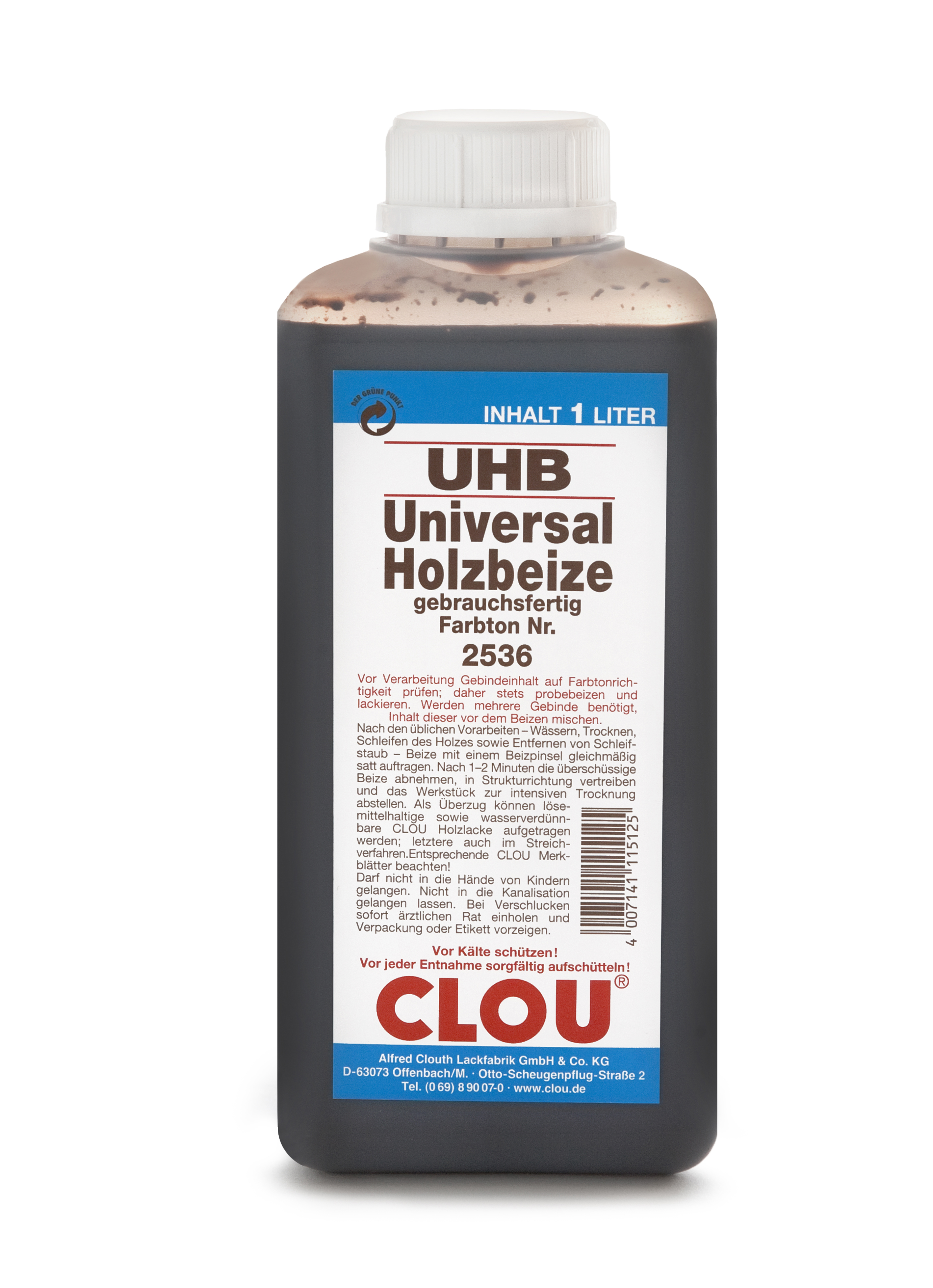CLOU UHB Univ.-Holzbeize 2525 - Flasche a 1 ltr.