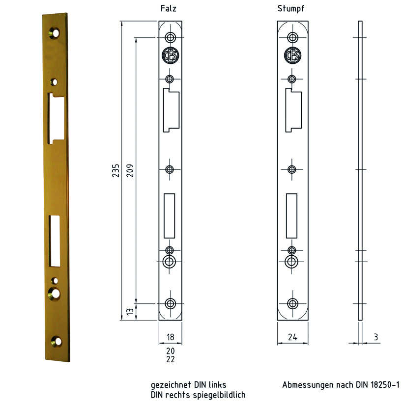 Artikelbild 1 des Artikels Schloßstulp Messing poliert 18 x 235 mm rund Ls Schloßstulp Messing poliert 18 x 235 mm rund Ls
