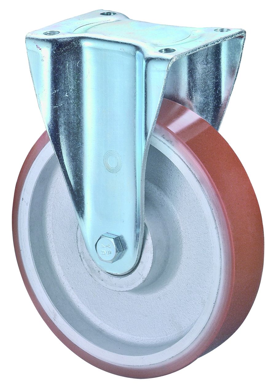 Artikelbild 1 des Artikels Schwerlast-Bockrolle Ø150mm Polyurethan rot Schwerlast-Bockrolle Ø150mm Polyurethan rot