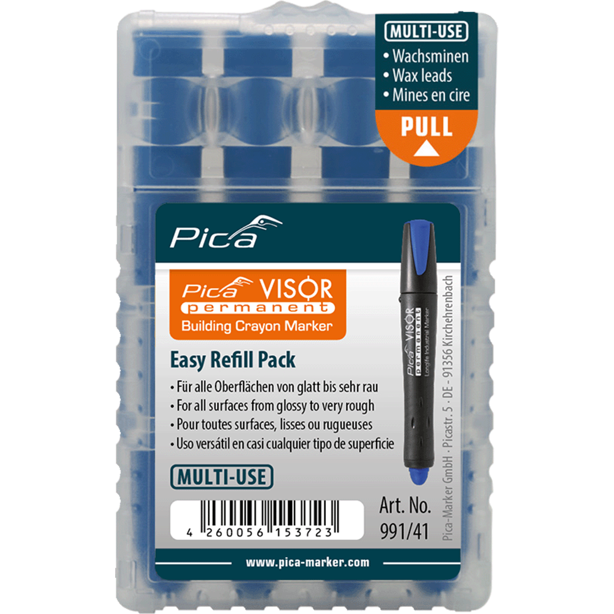 Pica VISOR permanent Ersatzminen blau