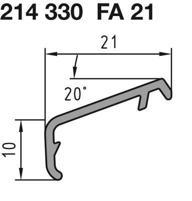 Flügelabdeckprofil "Neu" FA 21 - Alu BC 0