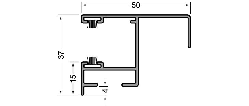 GUTMANN Rollladenführung P 6173 RAL 9016 GG