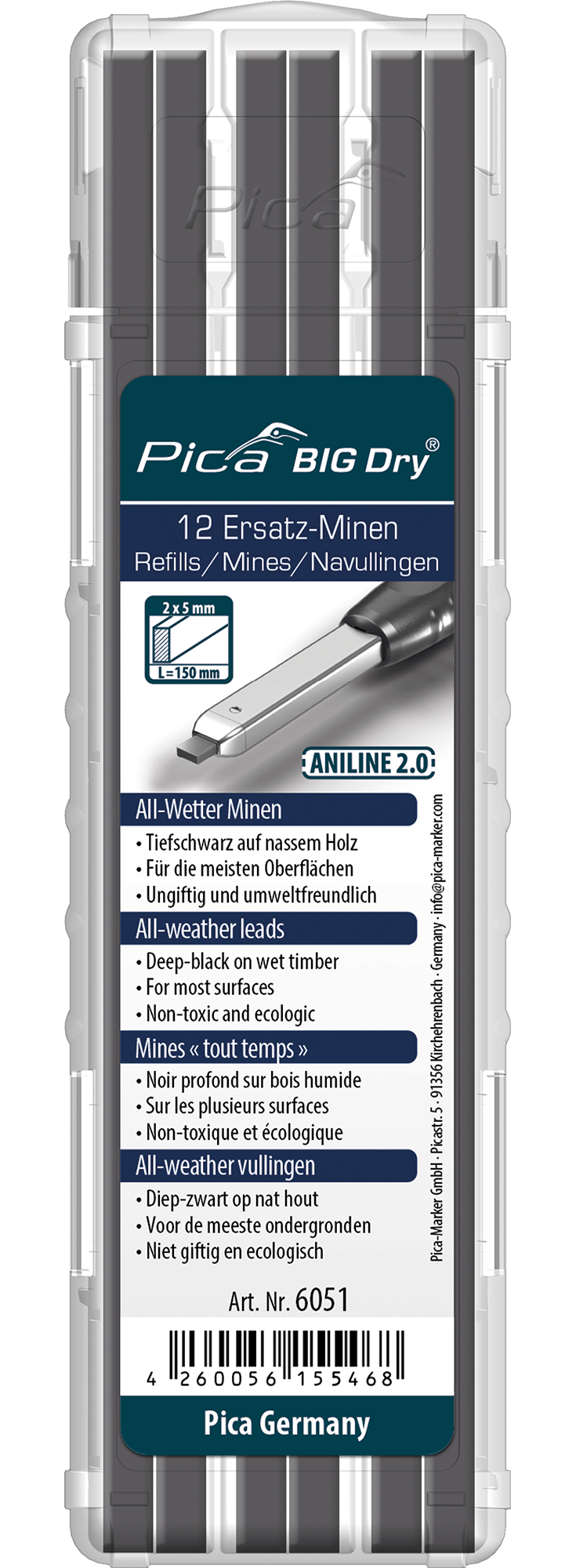 Pica Big Dry Aniline 2.0 Graphit 2H All-Wetter