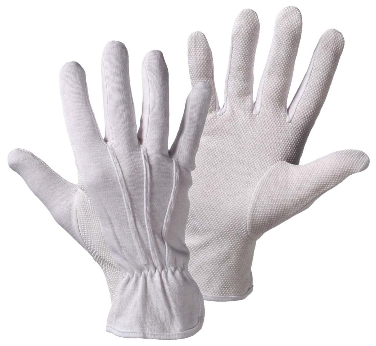 Handschuhe Trikot-Dot weiß gebleicht Gr. 10