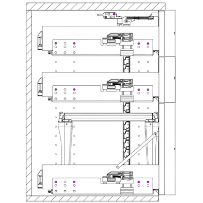 Konstruktionszeichnung CAD 1:1 Quadro Mini Duplex