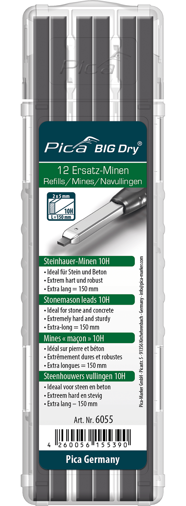 Pica Big Dry Steinhauer-Minen Graphit 10H