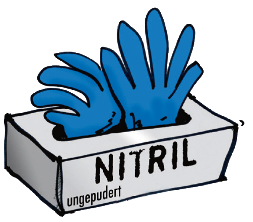 Nitril-Einweghandschuhe, blau