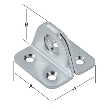 Ösenplatte 35X35x31 mm hell verz.