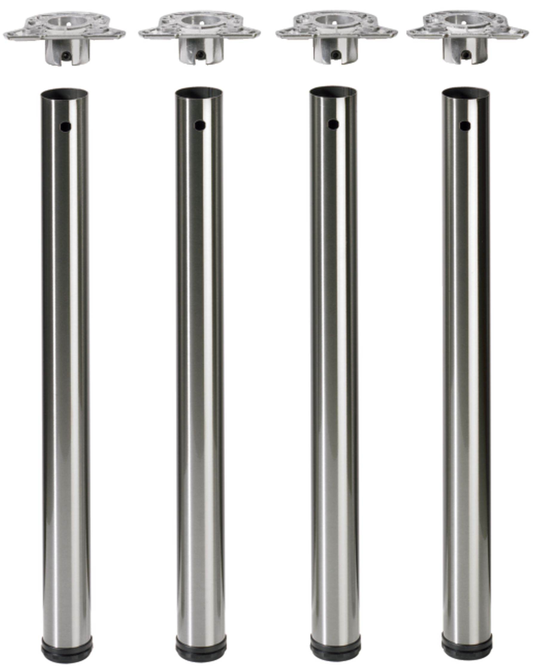 Stahl-Tischbeinset 80/710-740mm Chrom glänzend