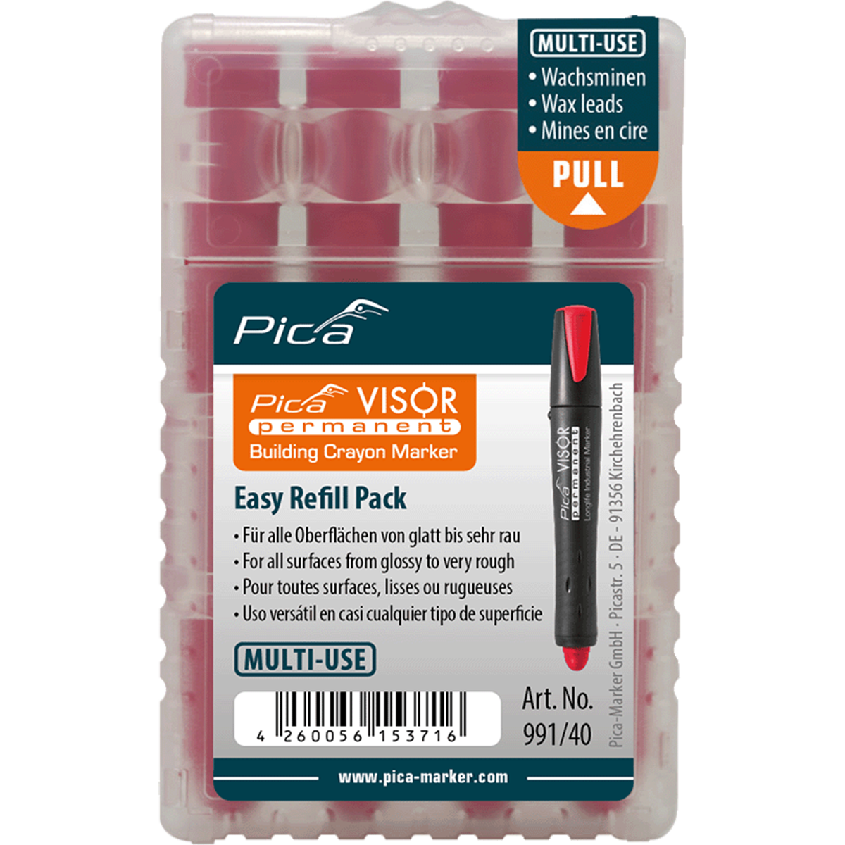 Pica Visor Ersatzminen Rot, 4 Stück