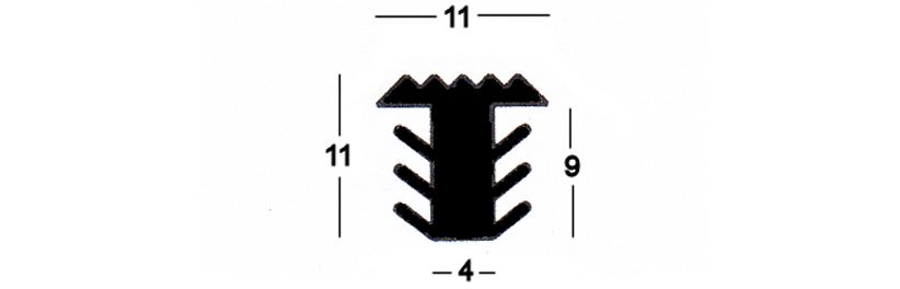 Antirutschprofil aus PVC Nr. 3000 schwarz