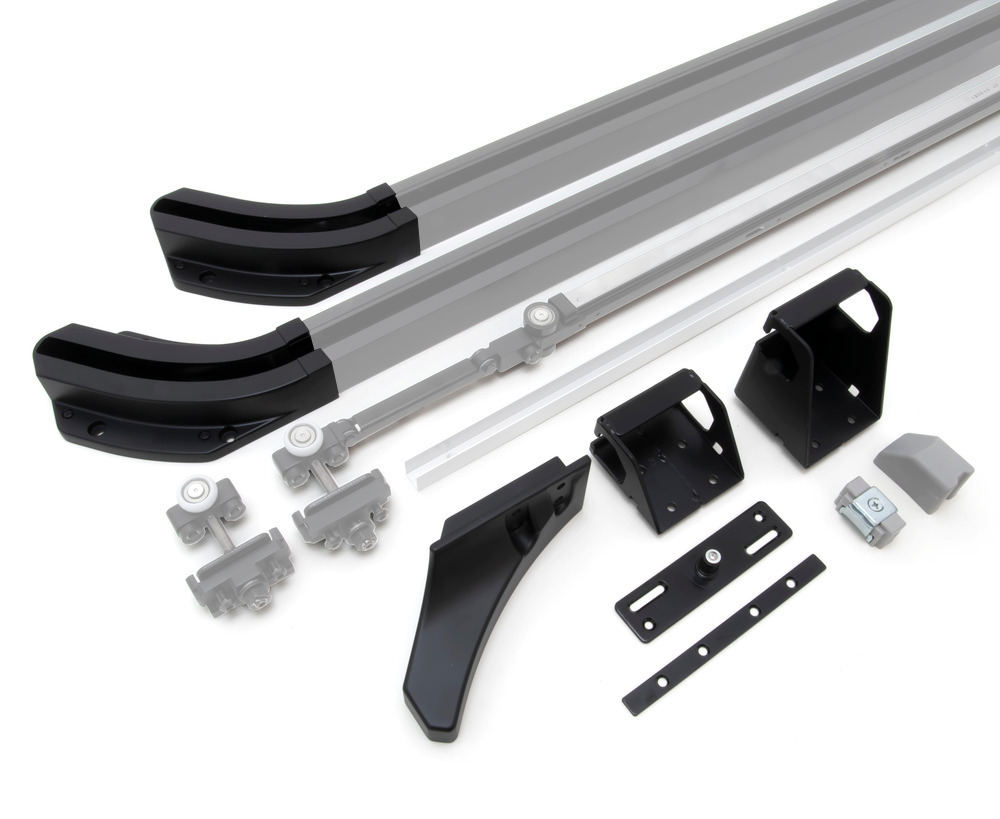 Flächenbündiges Schiebetürsystem-Set, von links