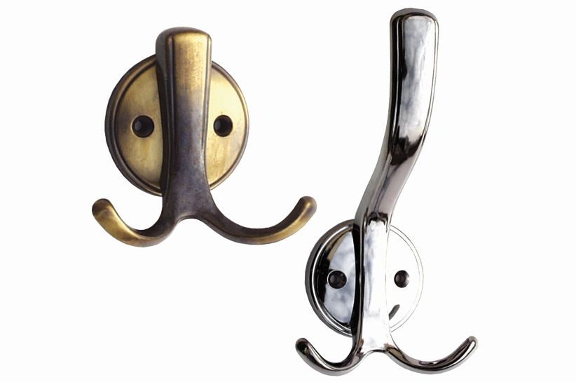 22870084.jpg Doppel Hut - und Mantelhaken bronze antik
