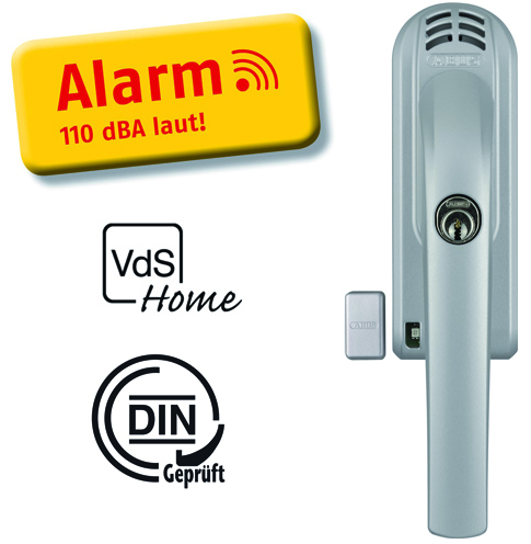 Artikelbild 1 des Artikels Abus Alarm-Fenstergriff FG 300 A silber DIN links Abus Alarm-Fenstergriff FG 300 A silber DIN links