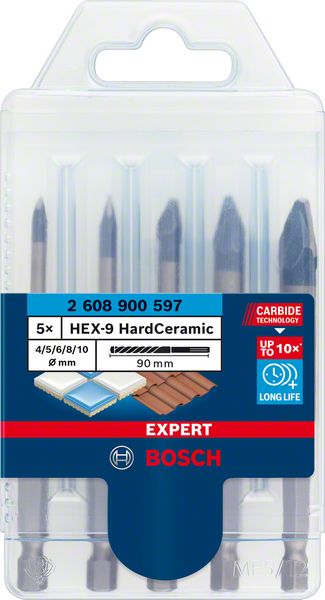 Bosch Expert HEX-9 Hartkeramikbohrer-Set 5teilig