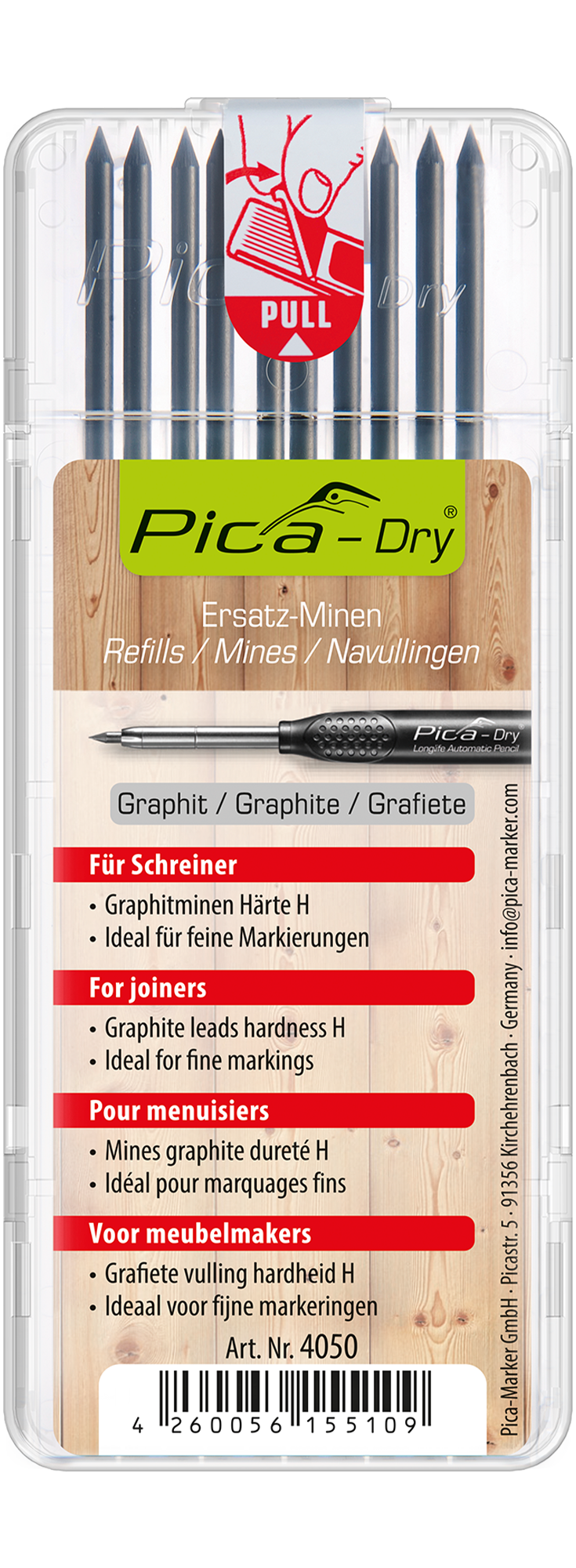 Pica Dry Graphitminen H für Schreiner
